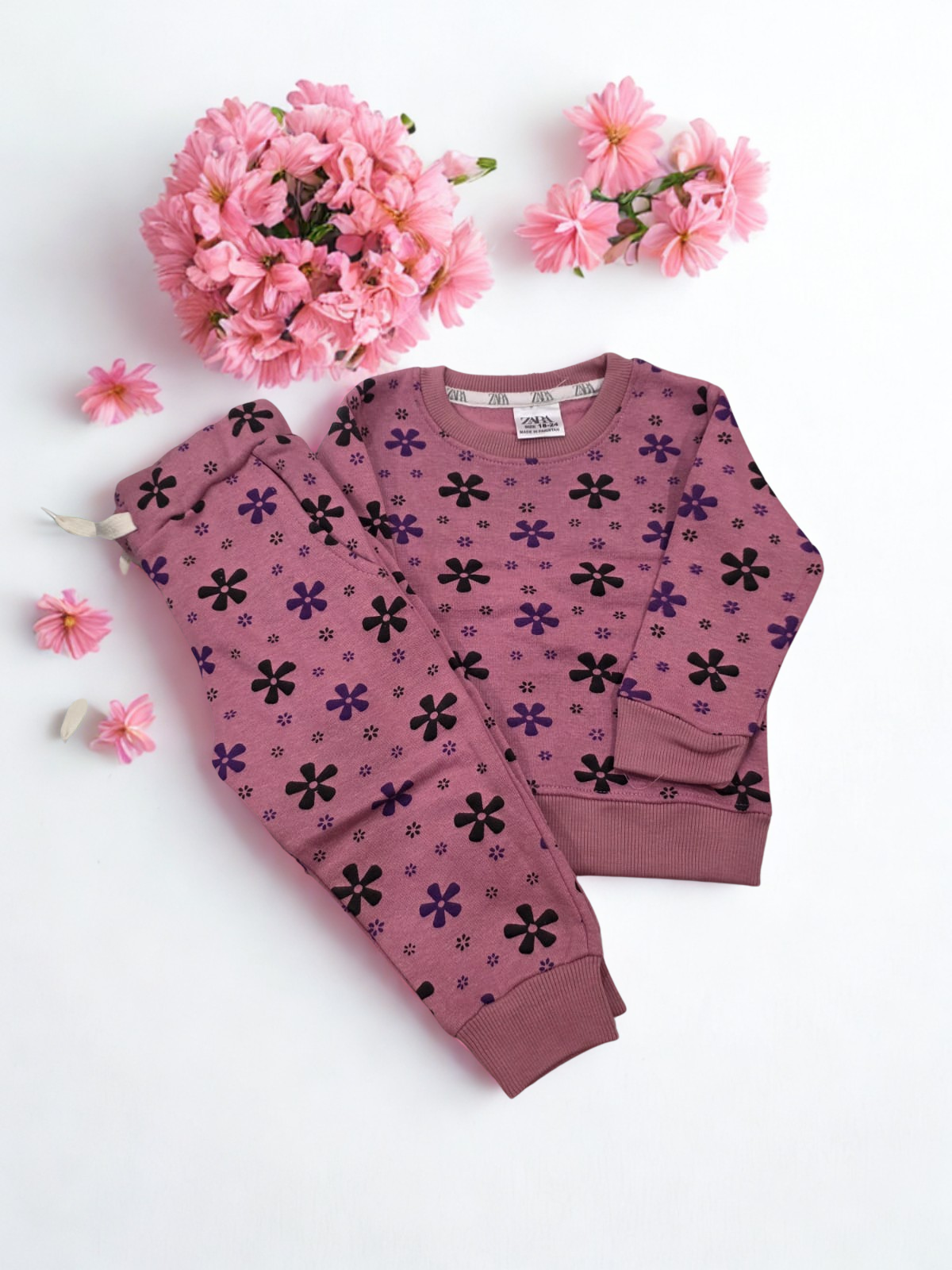 Pink floral tracksuit