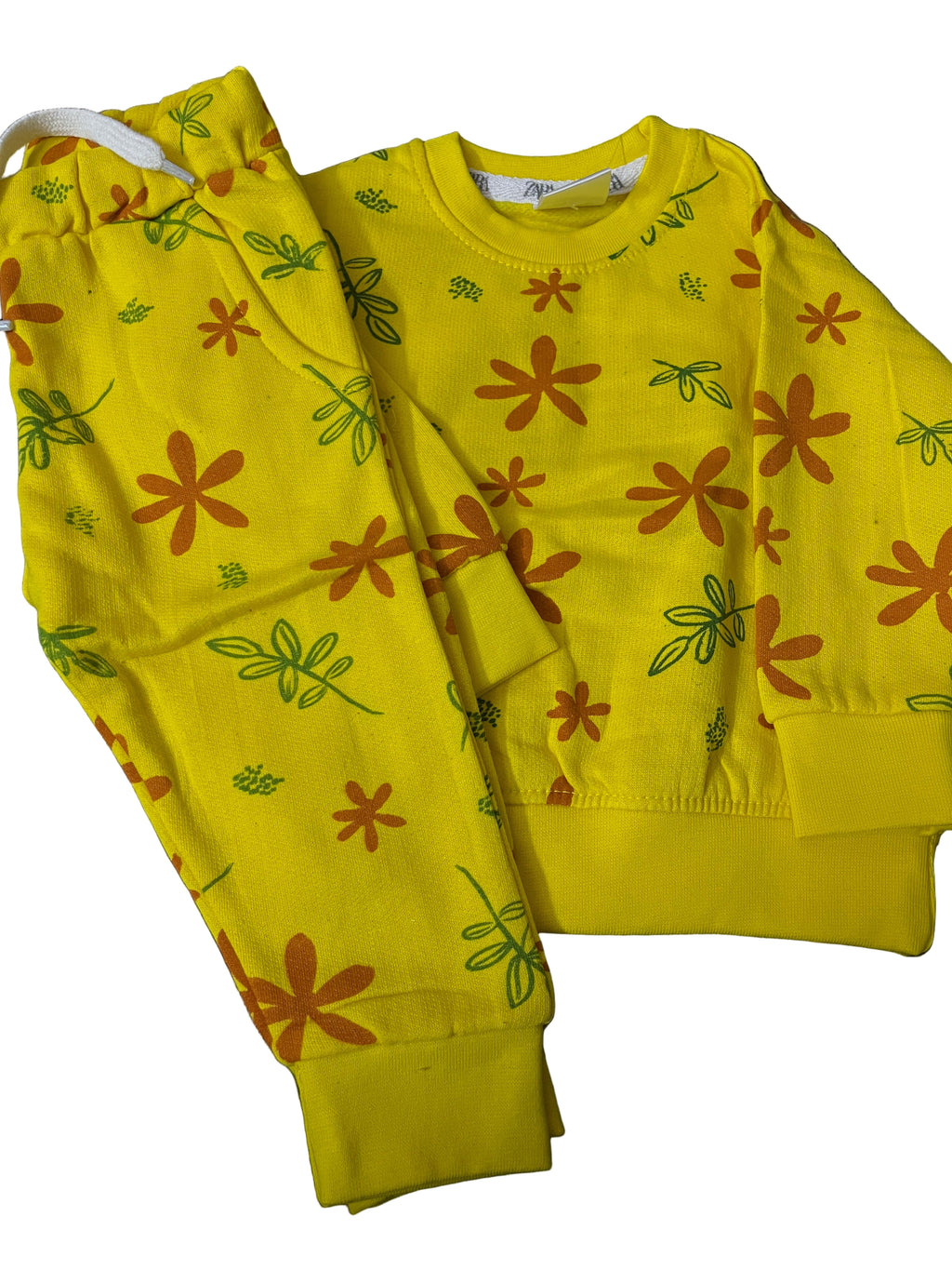 Yellow Floral Fleece Tracksuit