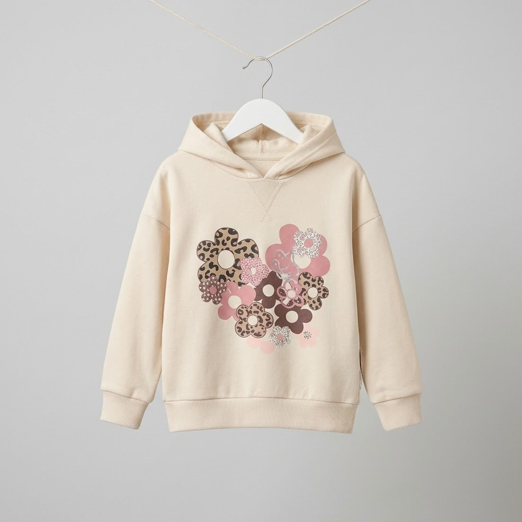 Peacock Floral Sequence Hoodie