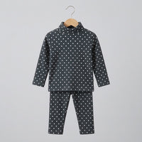 Polka Dots In Gray Highneck Set
