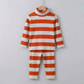 Red And Beige Stripes Highneck Set