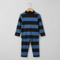 Black And Blue Stripes Highneck Set