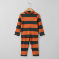 Orange And Green Stripes Highneck Set