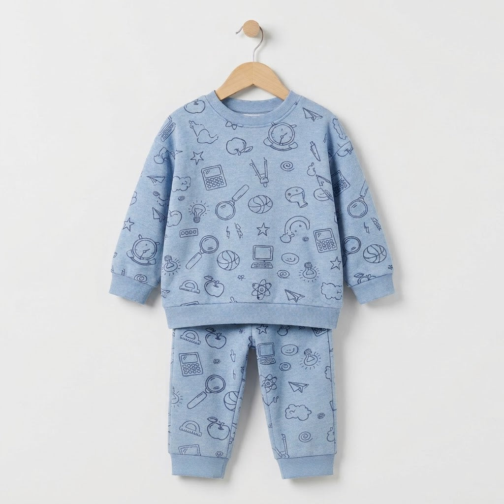 Icons In Light Blue Fleece Tracksuits