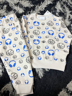White Headphones Fleece Tracksuit