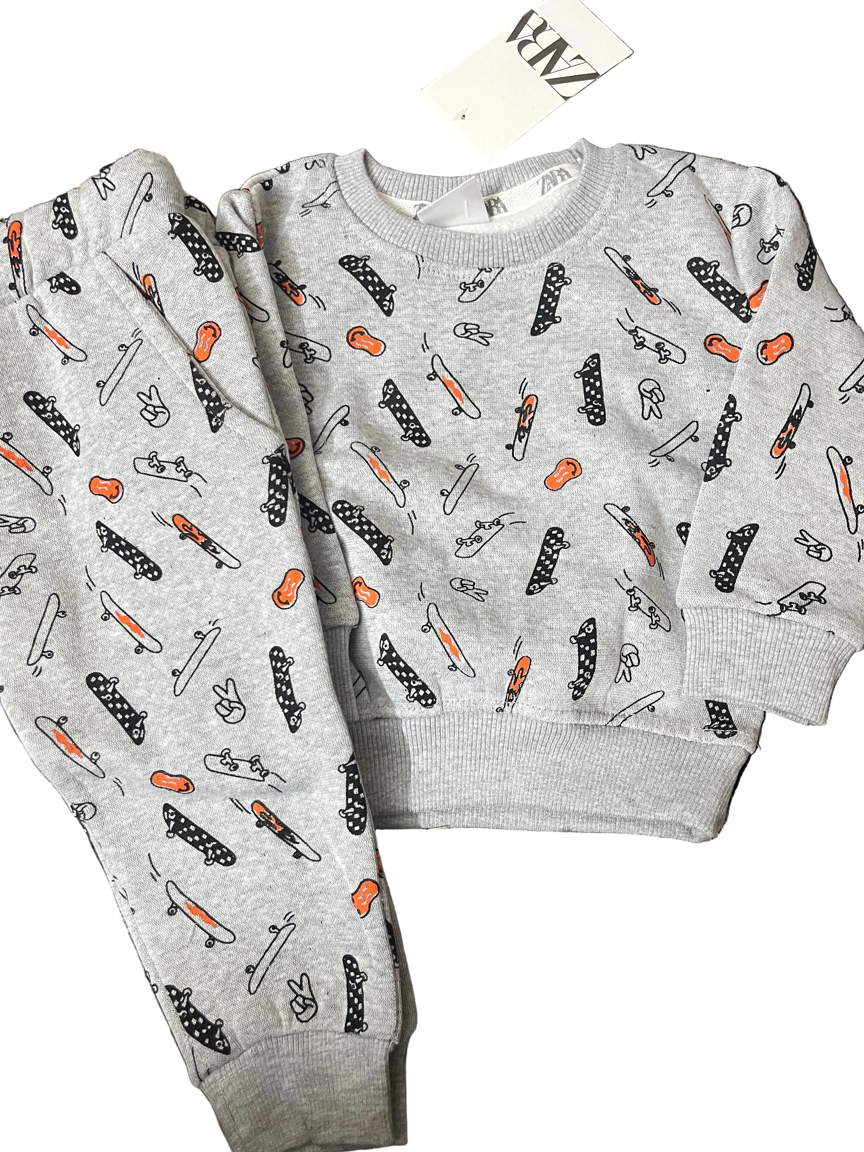 Grey skateboard tracksuit