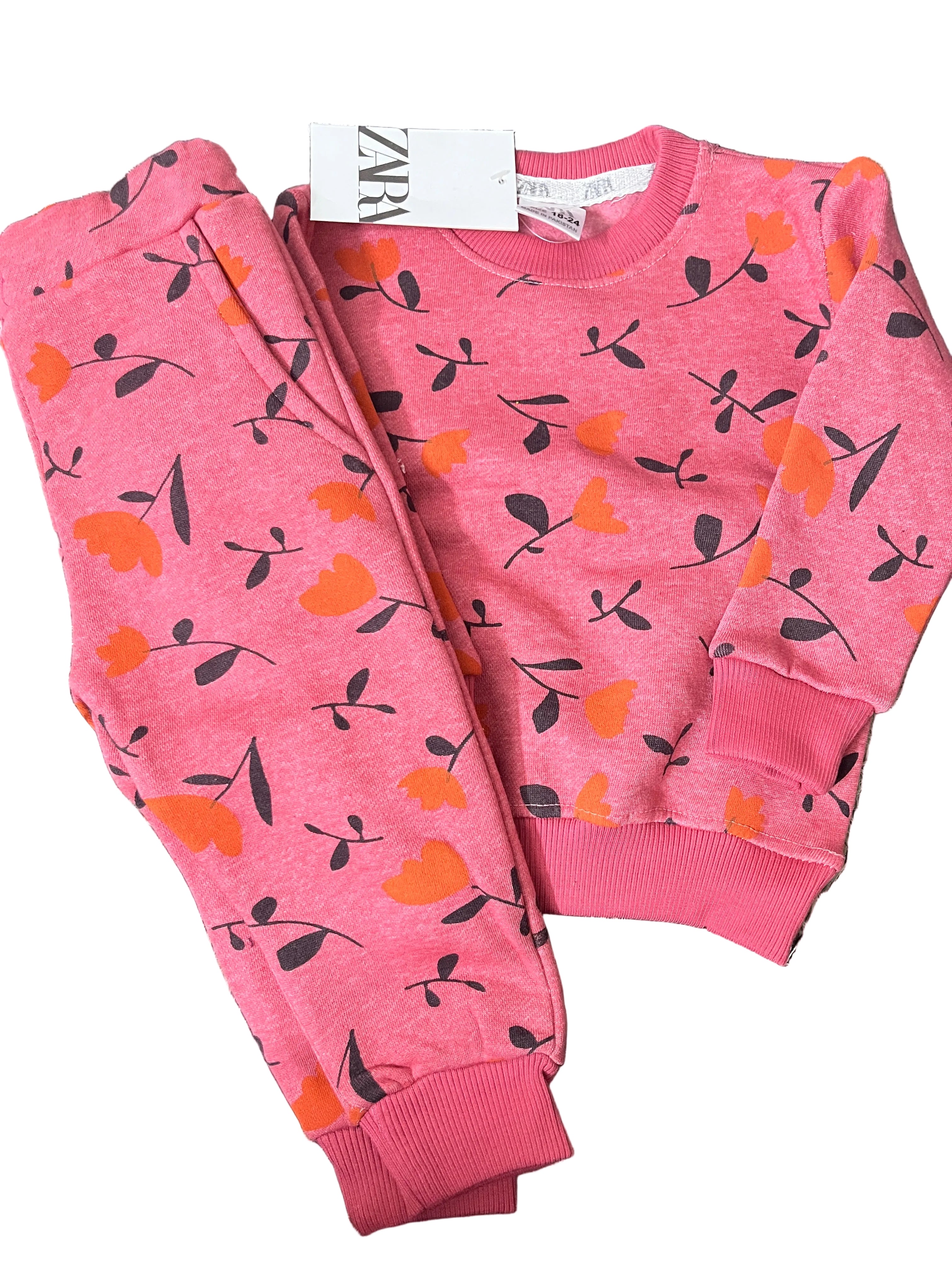 Floral pink tracksuit
