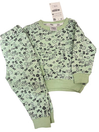 Floral Green Fleece Tracksuit