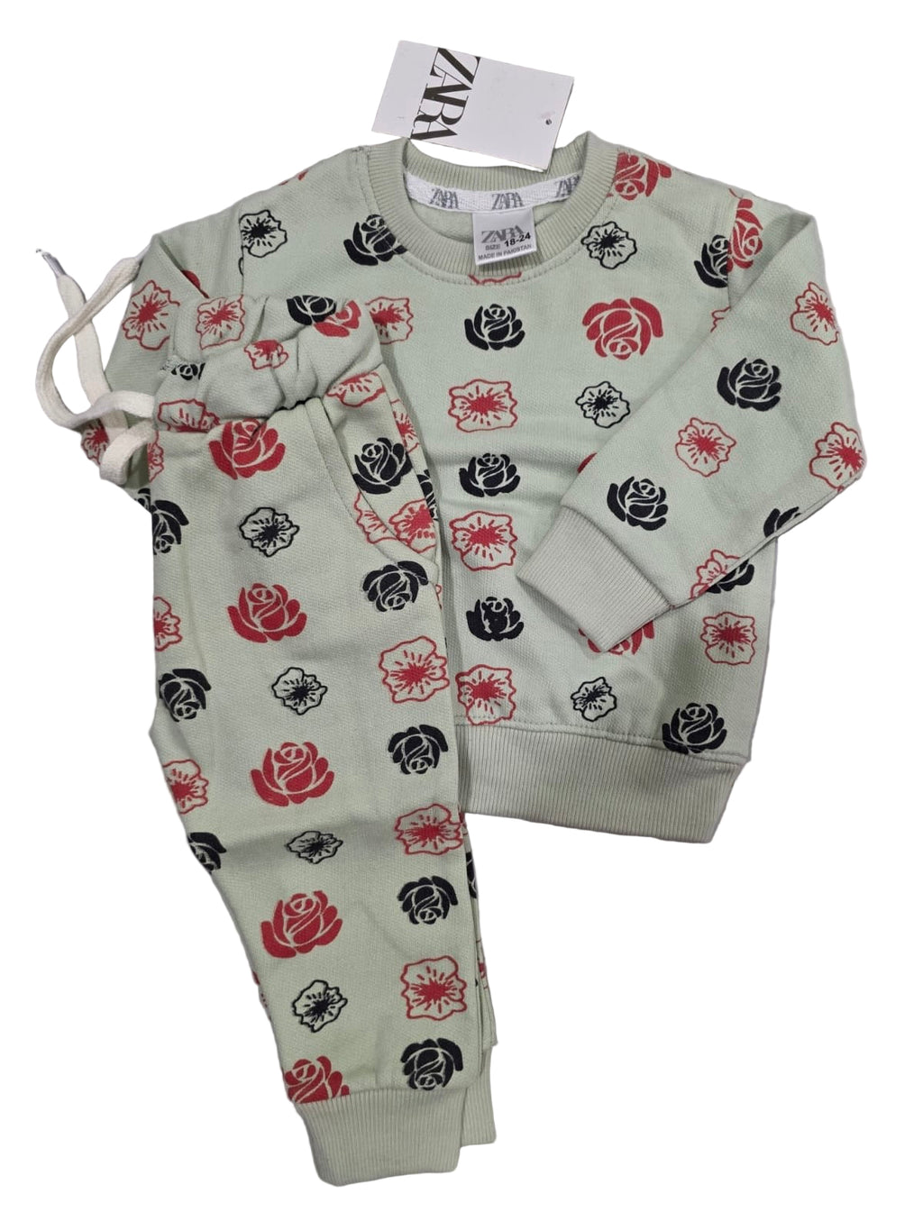 Floral Green Fleece tracksuit