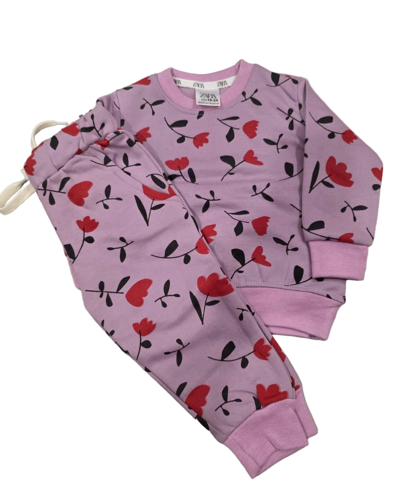 Red flower tracksuit