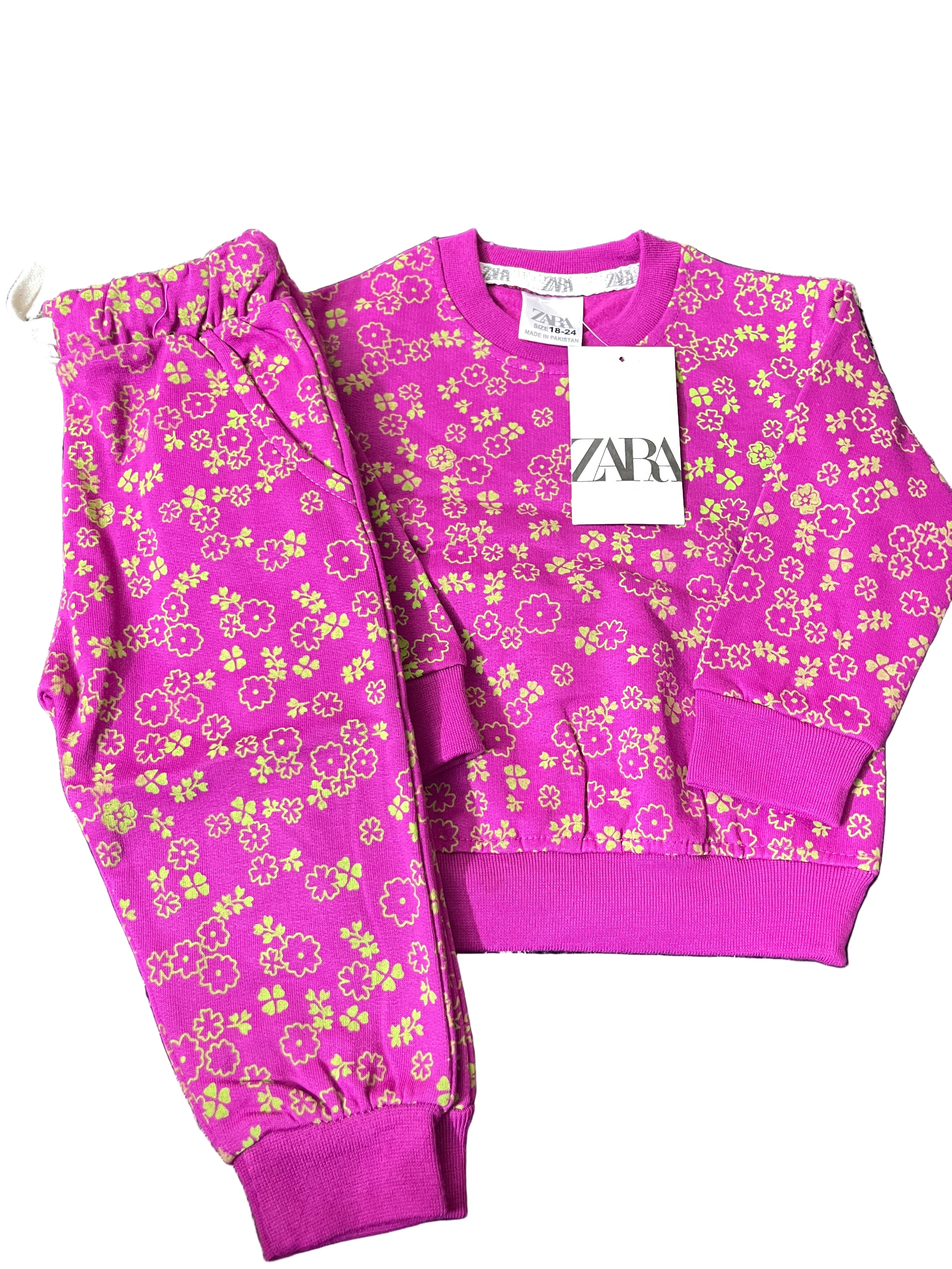 Magenta floral tracksuit