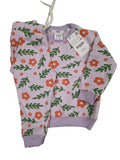 Orange Floral Fleece Tracksuit
