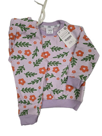 Orange Floral Fleece Tracksuit