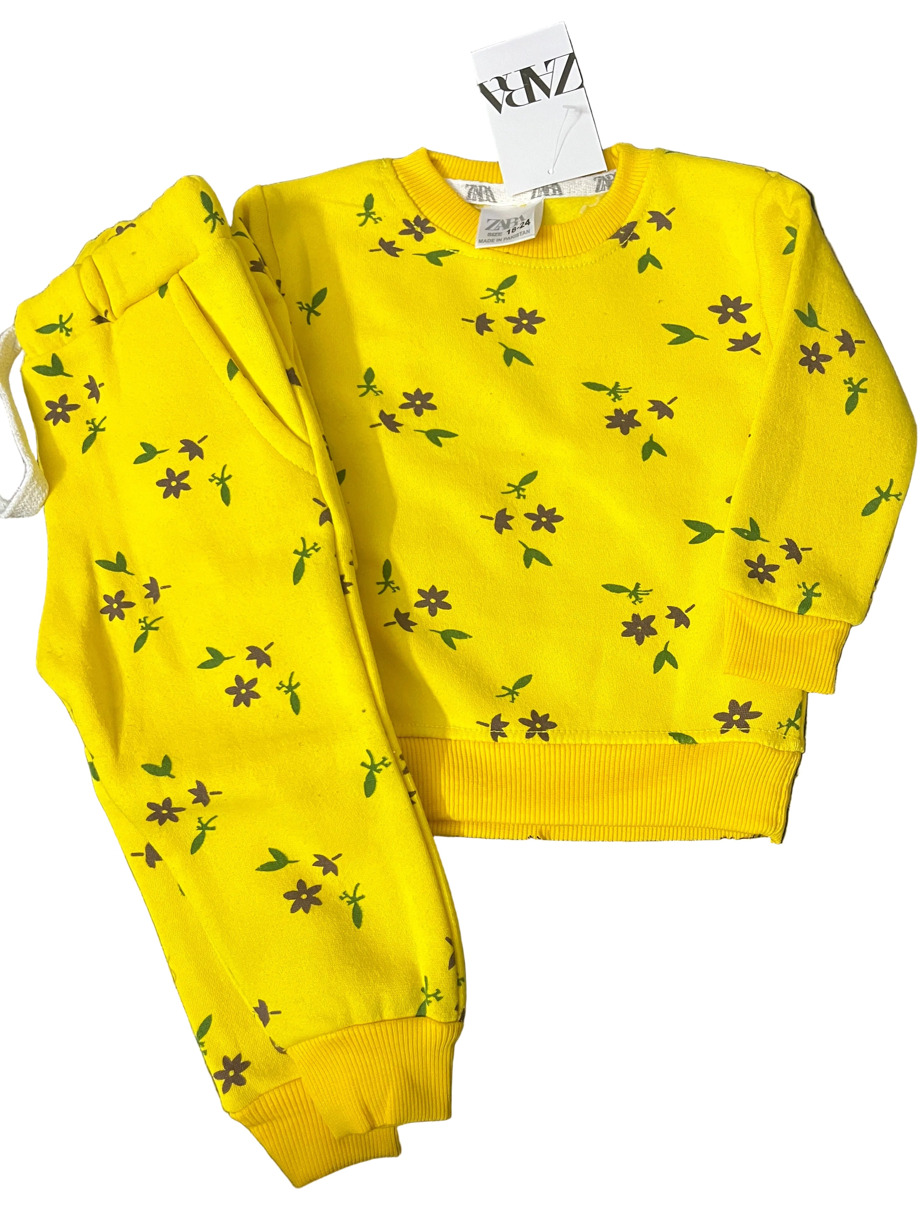 Floral yellow tracksuit