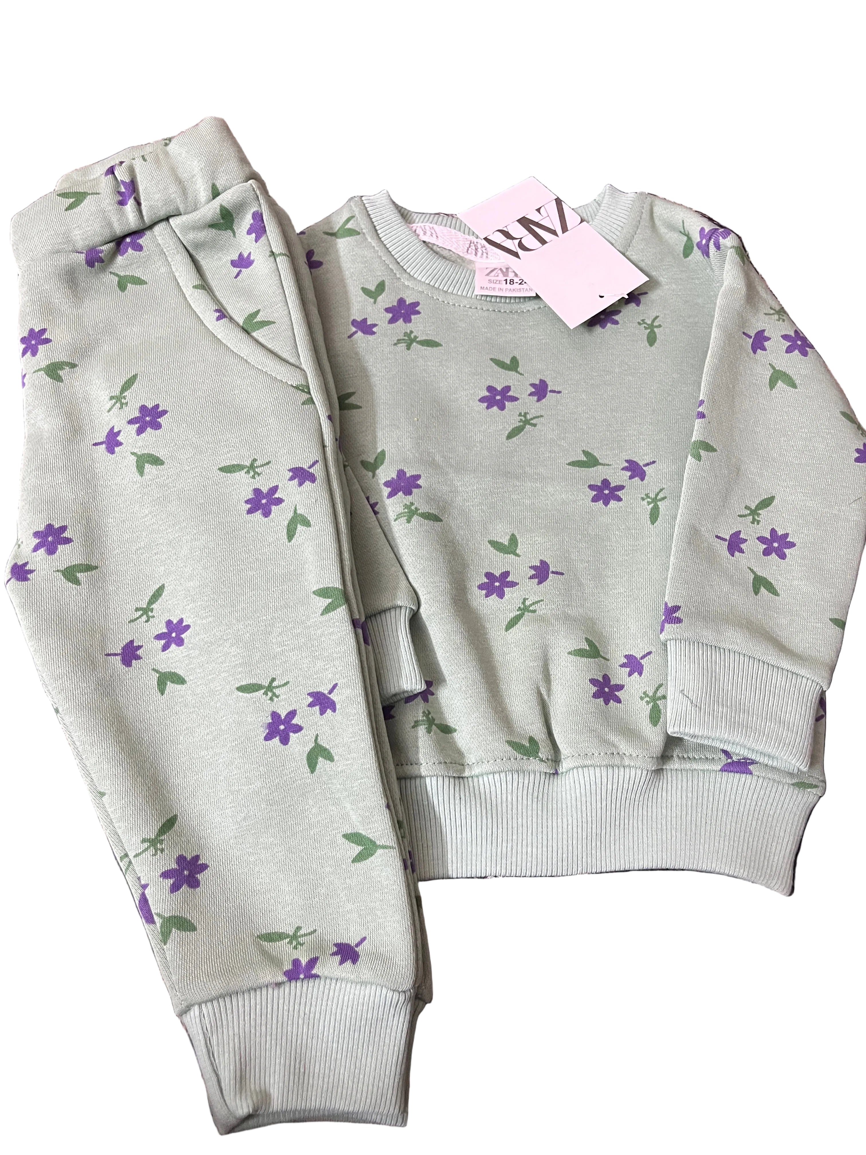 Green floral tracksuit