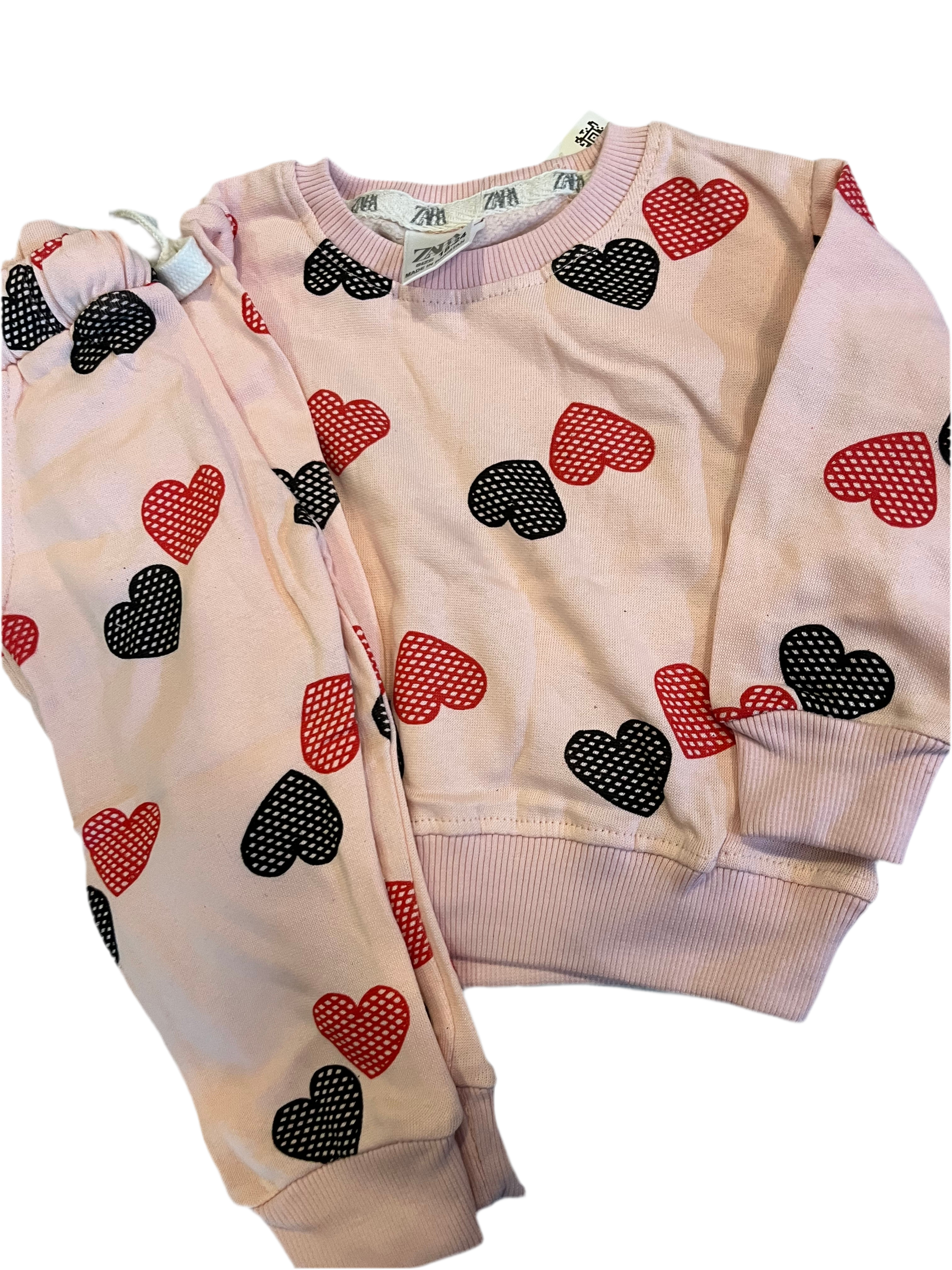 Pink hearts tracksuit