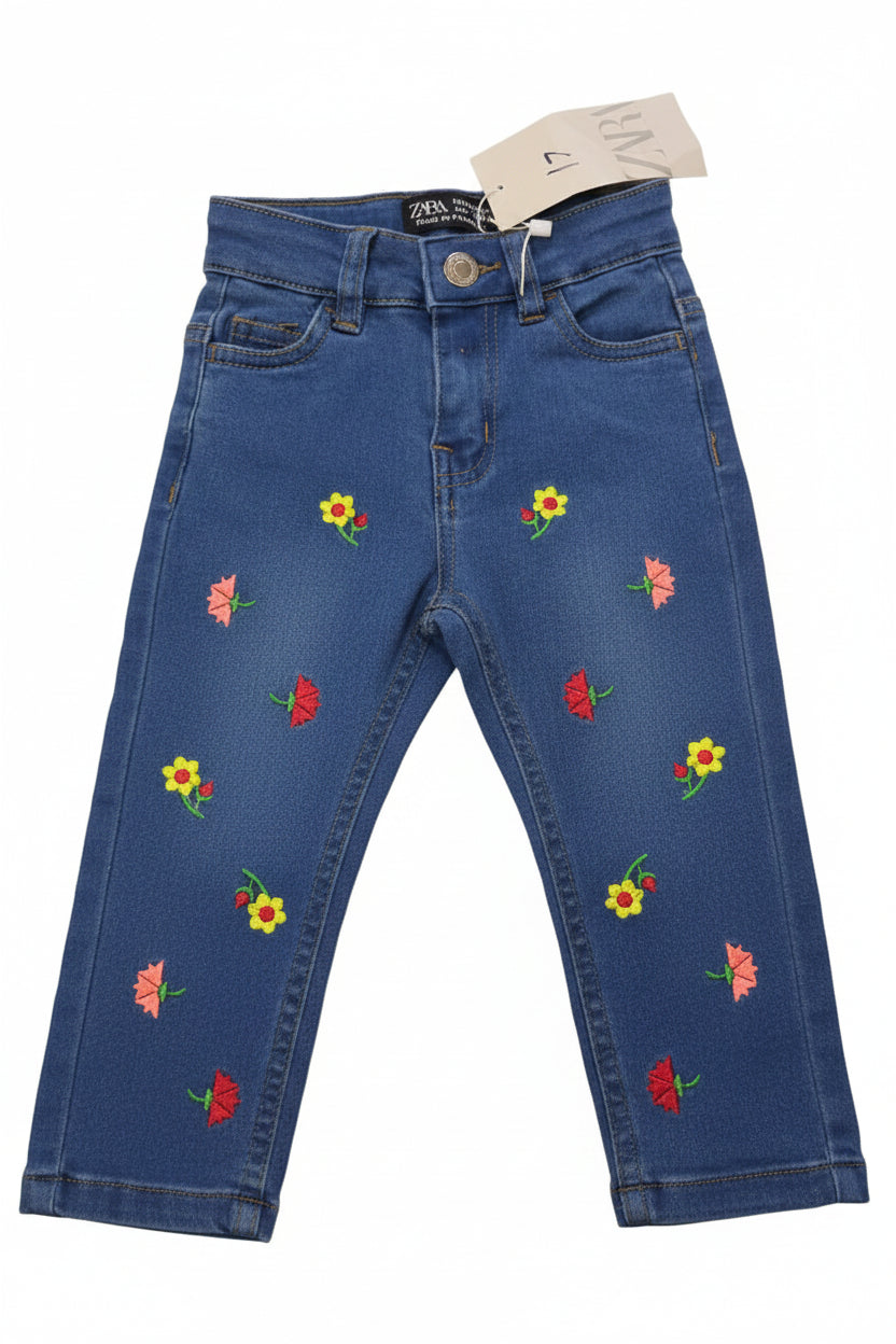 Floral jeans