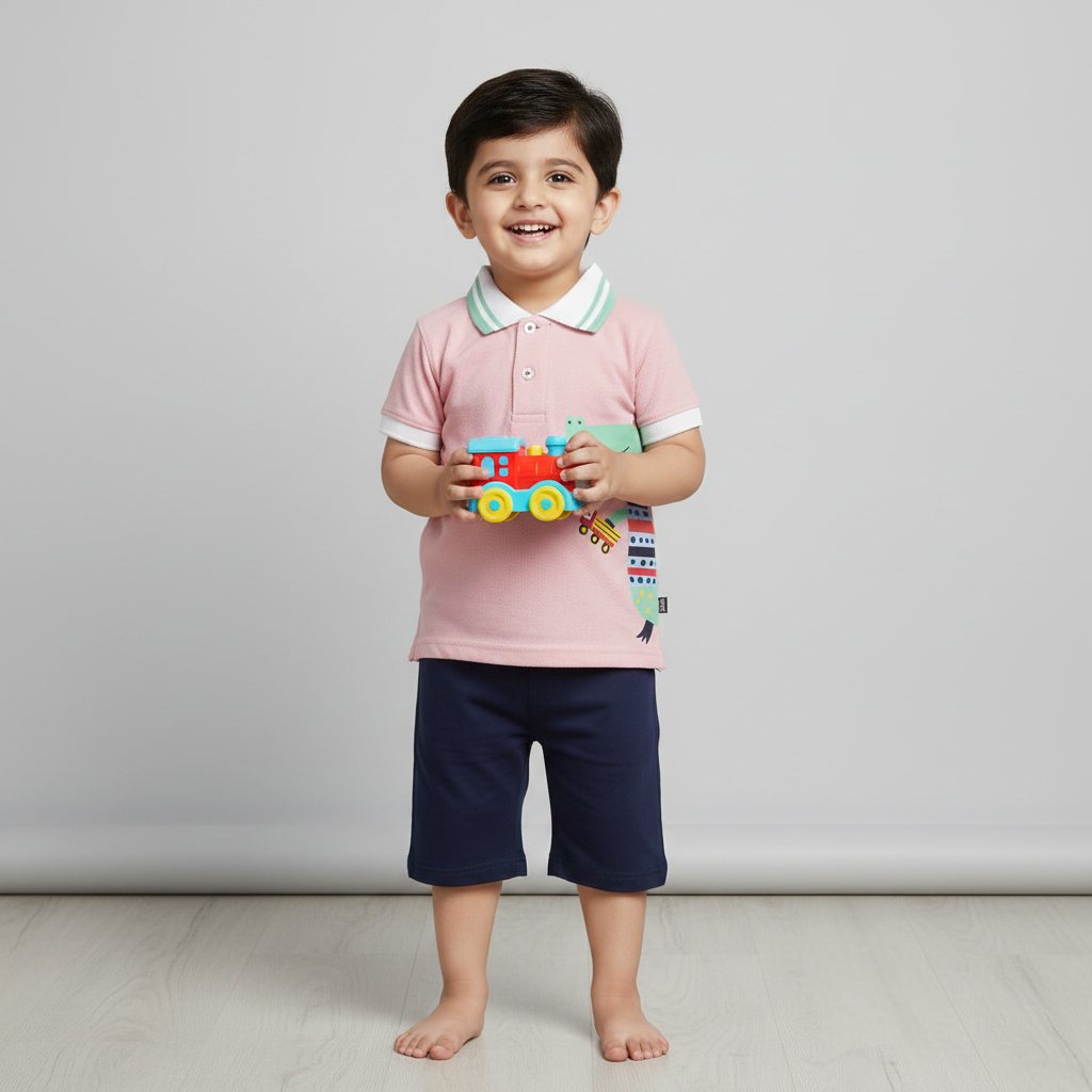 Little Miles Pink Polo Tshirt