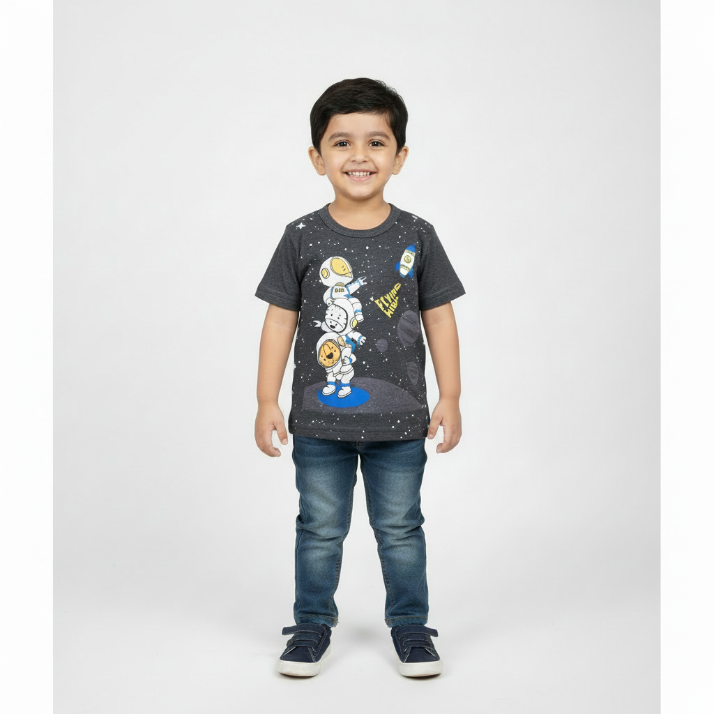 Grey Space Printed T-shirt