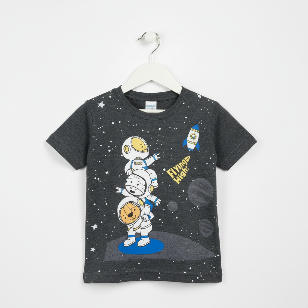 Grey Space Printed T-shirt