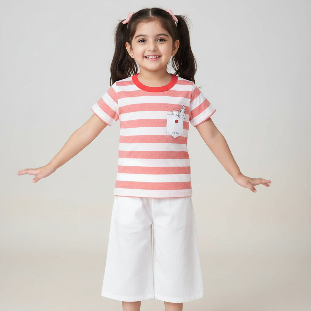 Cat Pocket Style Imported Tshirt