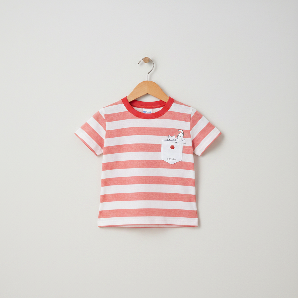 Cat Pocket Style Imported Tshirt