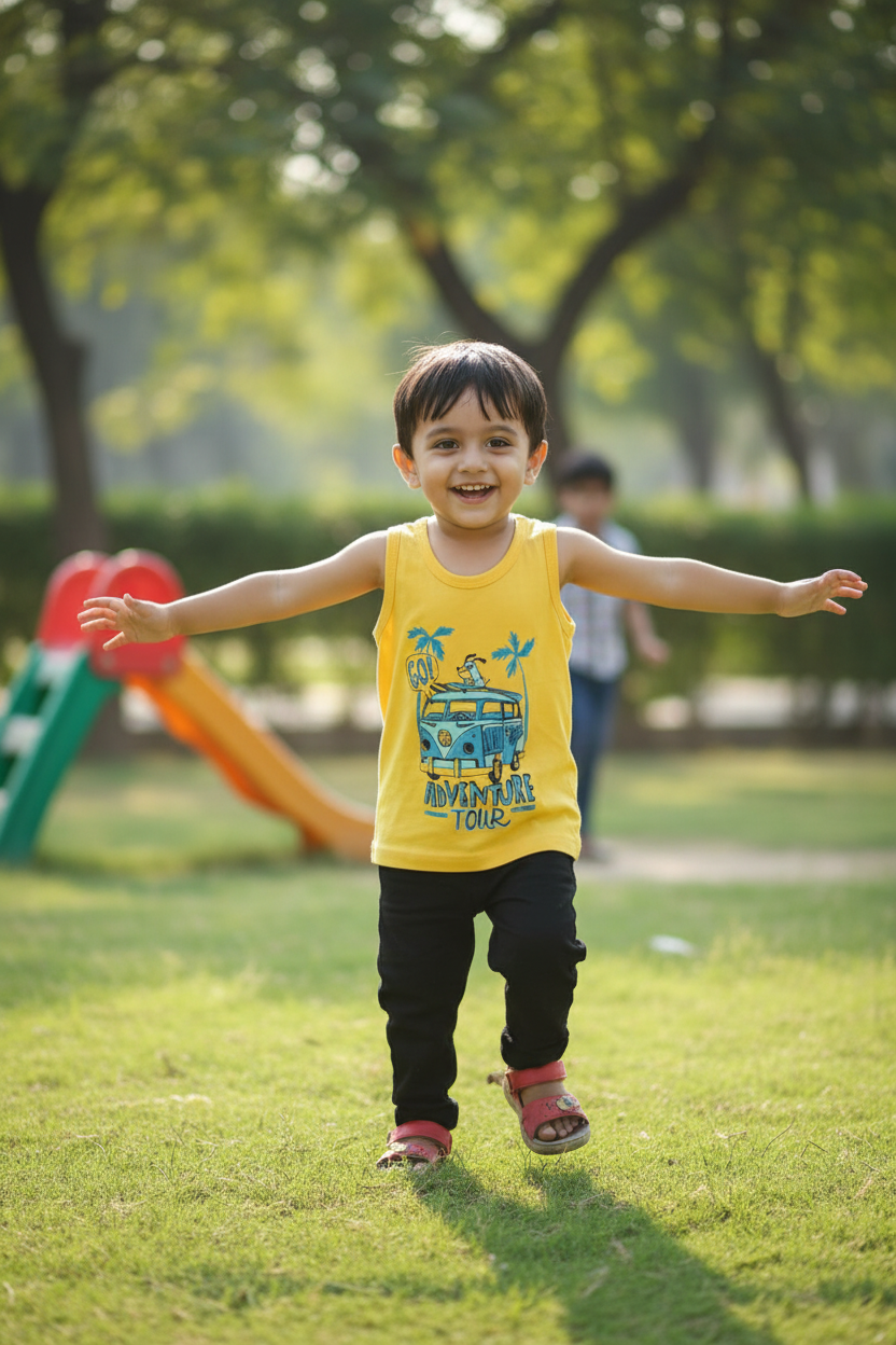Yellow sleeveless tshirt