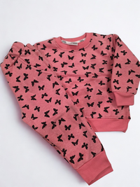 Peach Butterfly Fleece Tracksuit