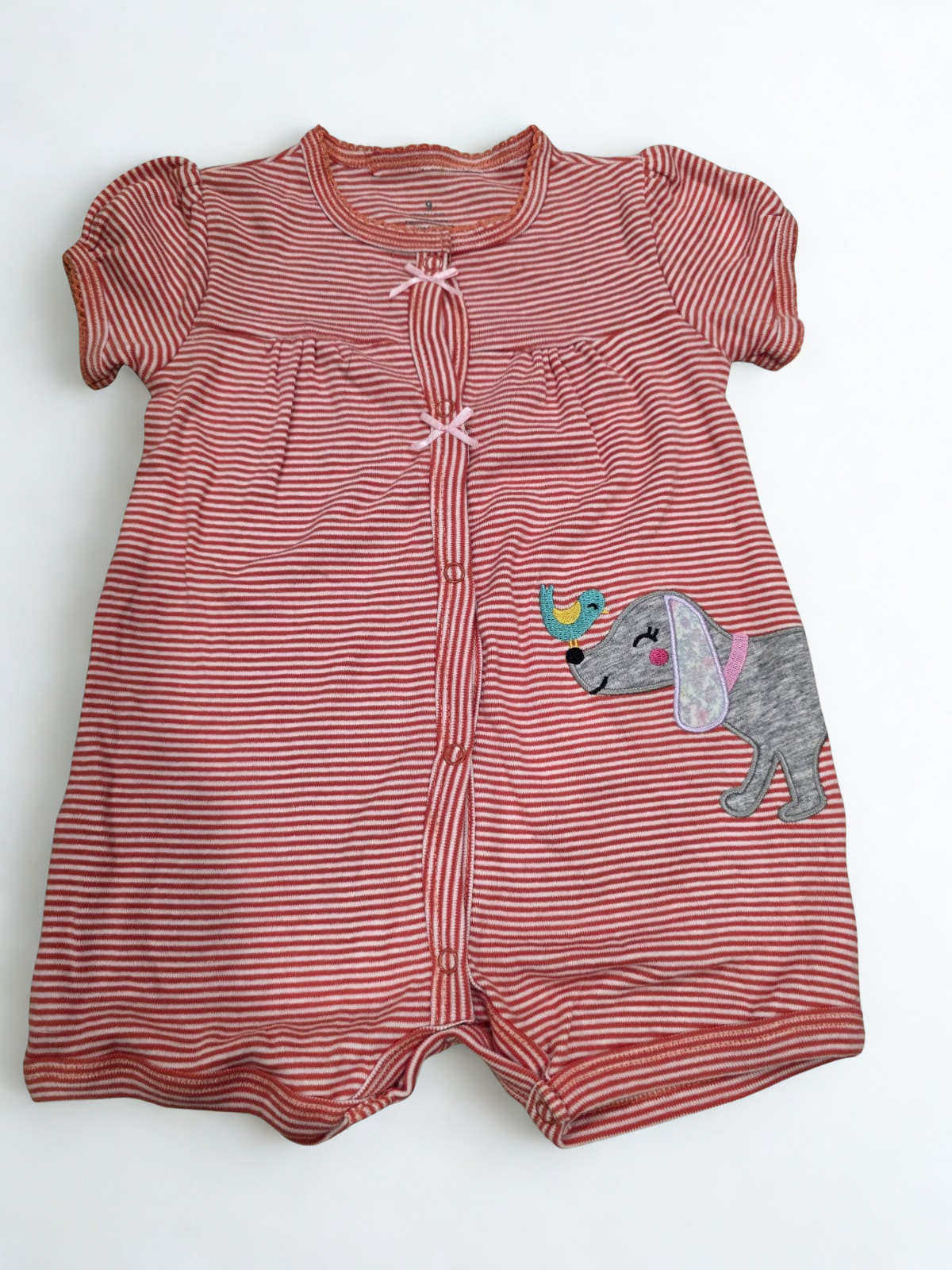 Peach dog romper