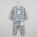 Gray And Blue Tractor Fleece Tracksuit