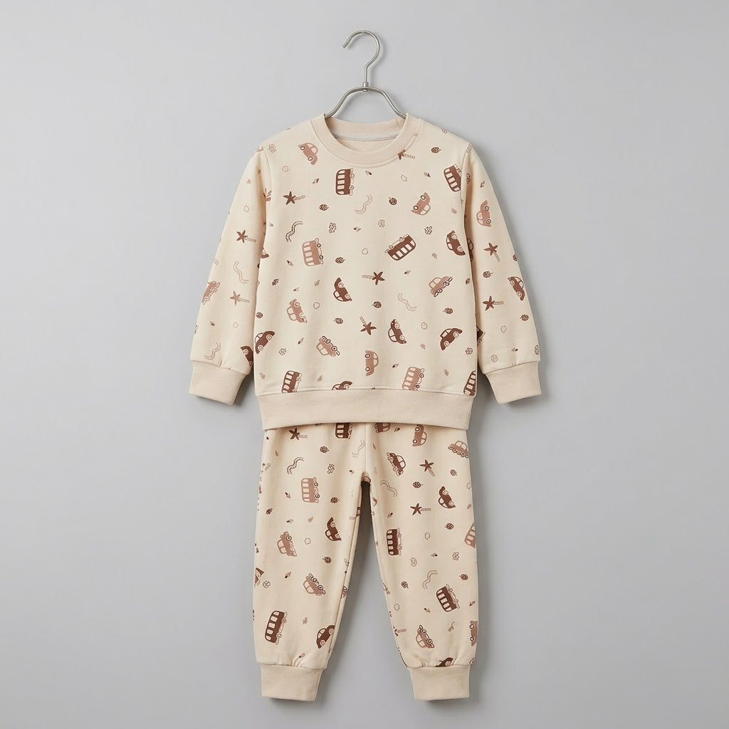 Brown Cars Fleece Tracksuit