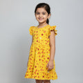 Red With Yellow Flower Cotton Jersey Frocks