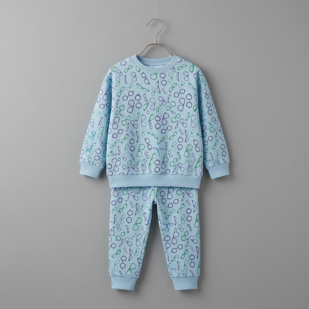 Glasses Blue Boys Fleece Tracksuit