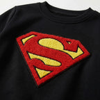 Embroided Superman Black Fleece Tracksuit