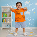 Orange and gray Tractor Set