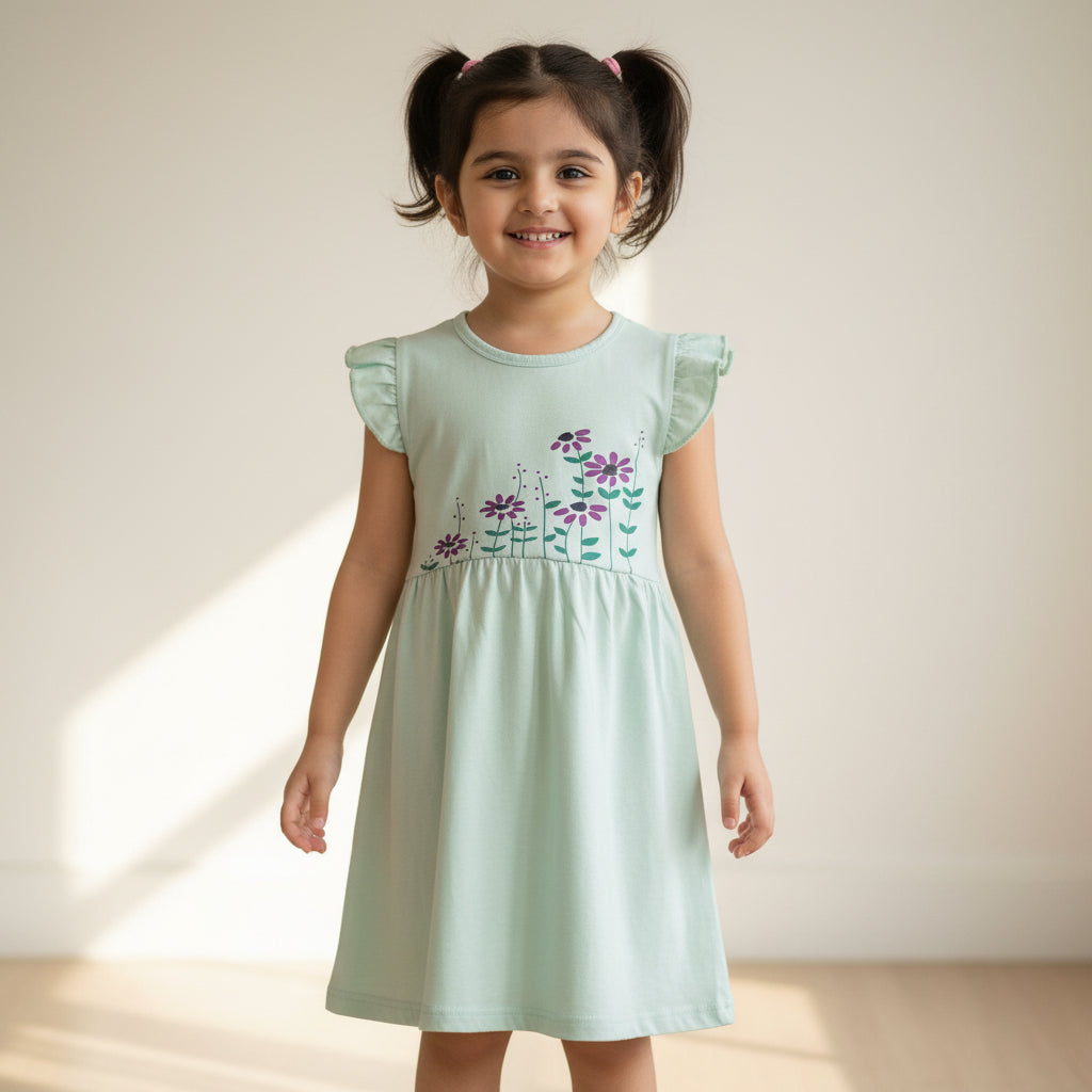 Minty Green Cotton Jersey Frocks
