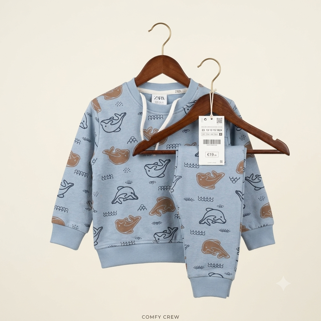 Dolphin Brown and Blue Fleece Tracksuit
