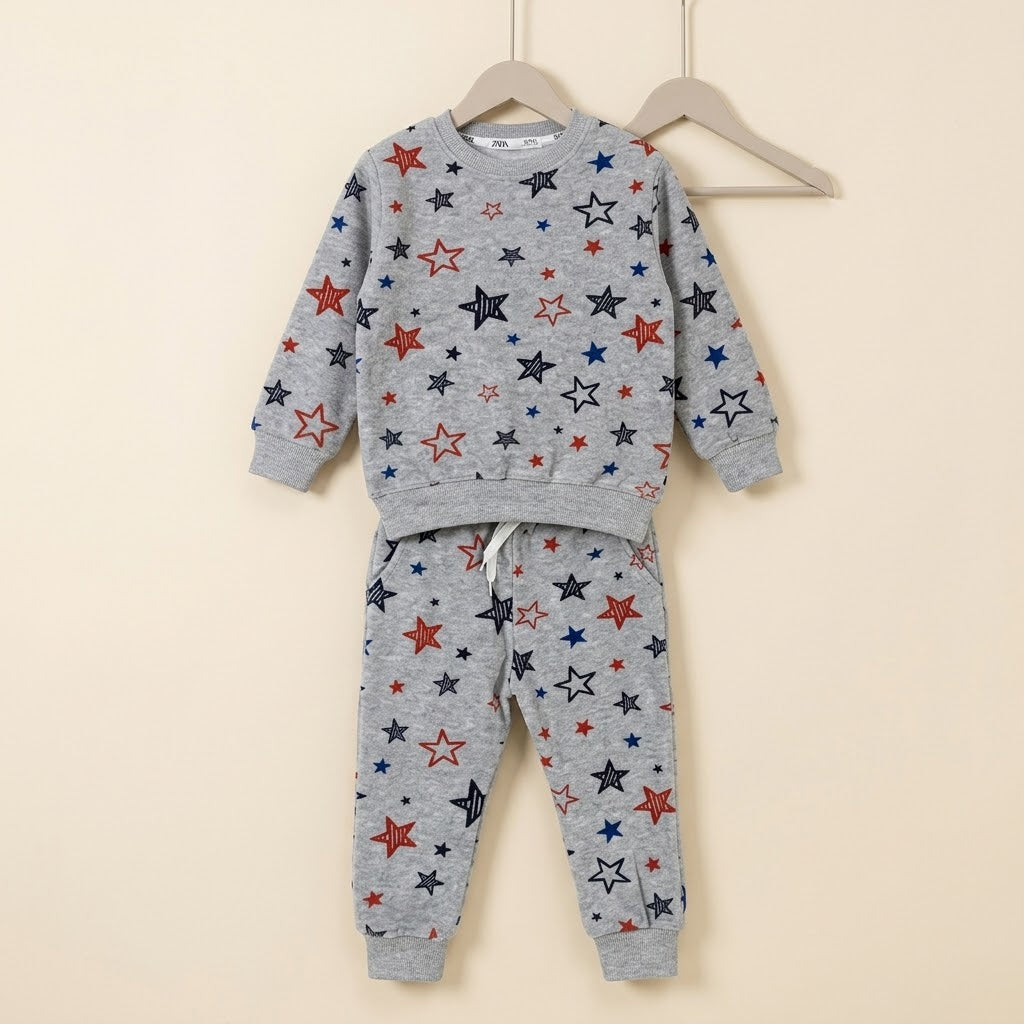 Star In Gray Fleece Tracksuit