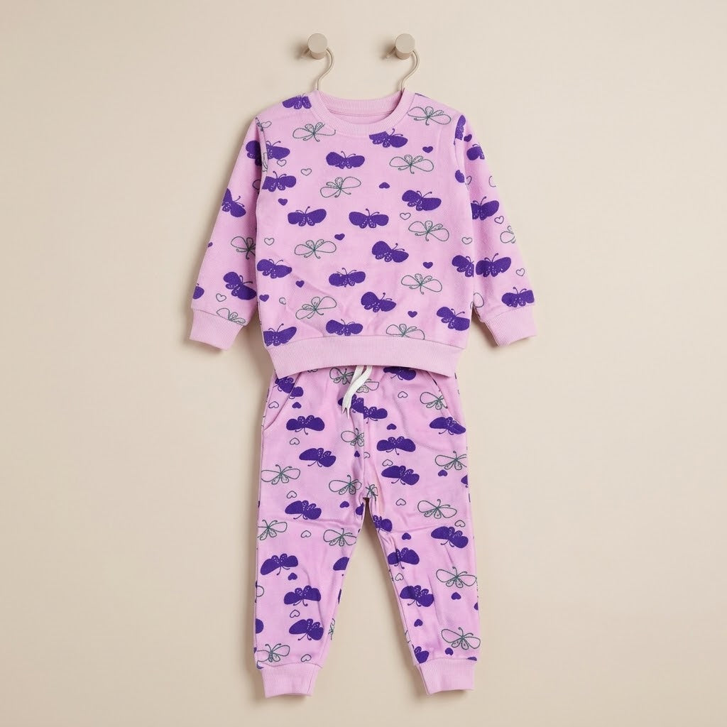 Butterfly In Purple Fleece Tracksuit