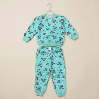 Green Floral Fleece Tracksuit