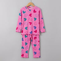 Dark Pink Hearts Lounge Set