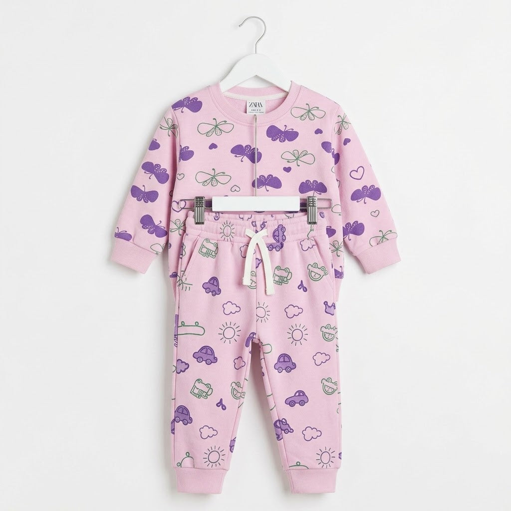 Purple Butterfly Fleece Tracksuit