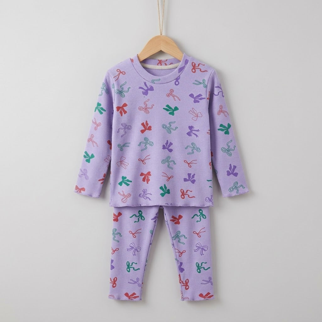Purple Ribbon & Knot Lounge Set