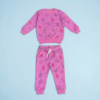 Icecream Cone In Pink Fleece Tracksuit
