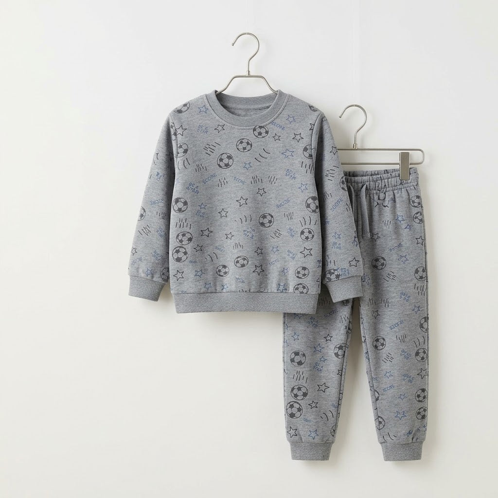 Football in Dark Gray Fleece Tracksuit