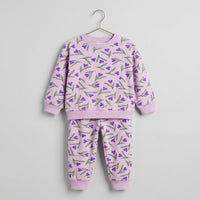Lilac Hearty Leaf Fleece Tracksuit