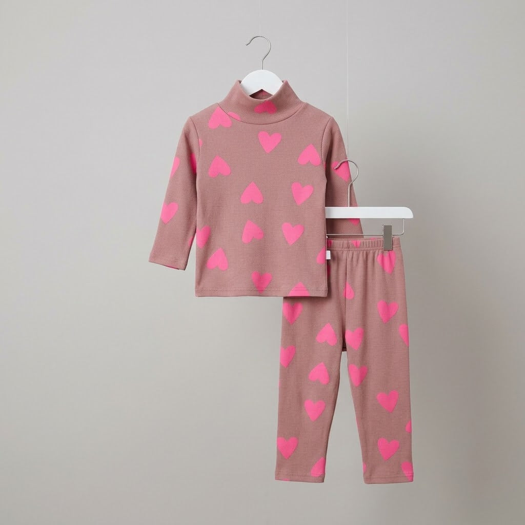 Pink Hearts Highneck Set