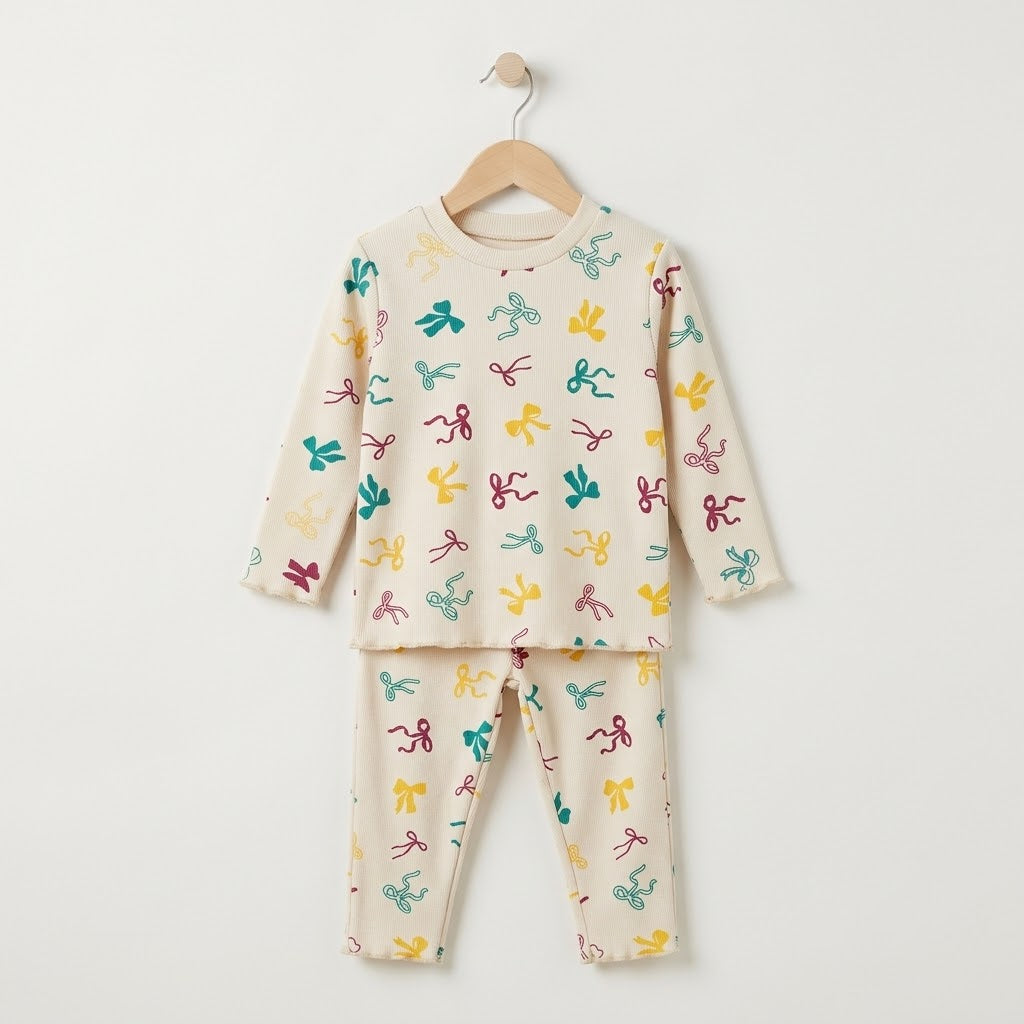 Cream Ribbon & Knot Lounge Set