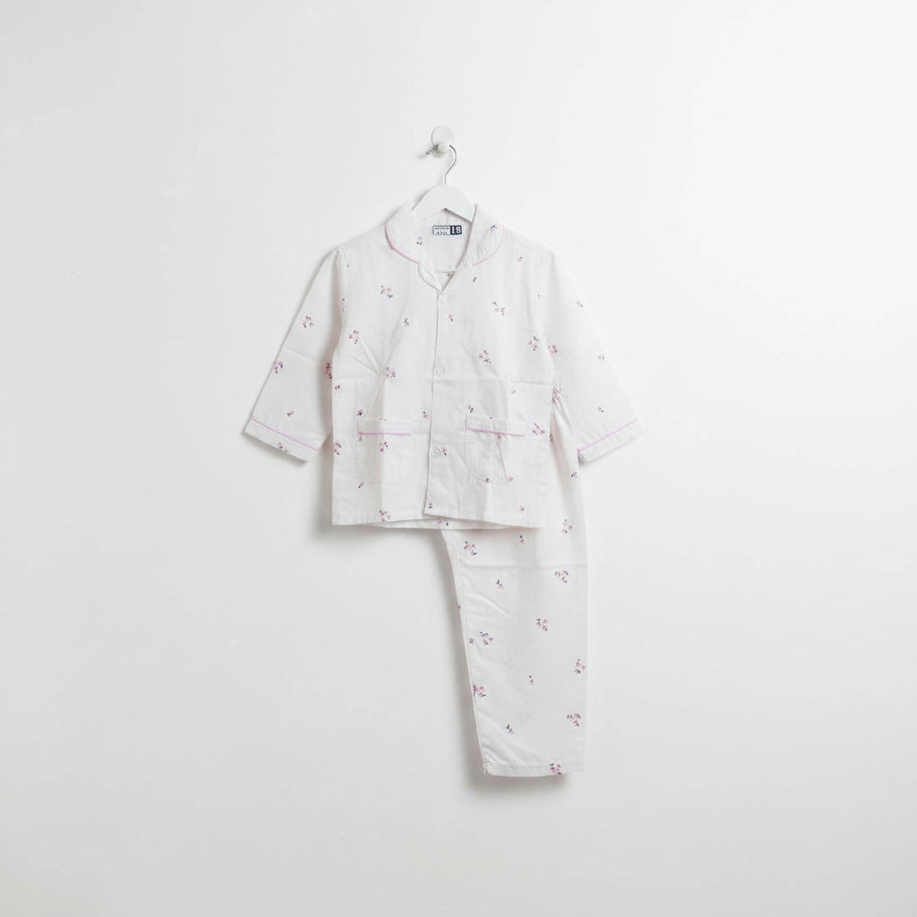 Floral Pink Cotton Nightsuit