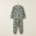 Purple Butterfly In Green Fleece Tracksuit